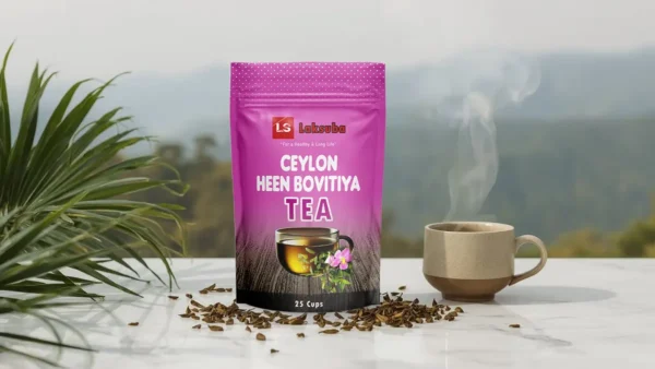 Laksuba organic heen bovitiya tea package with herbal heen bovitiya leaves for natural wellness and liver support benefits